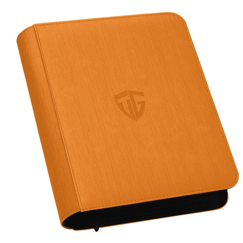 TCGUARD Toploader Binder Holds 112 Toploaders  4 Pocket Top Loader Binder for 3"" x 4"" Rigid Card Holders for Trading Cards or Sports Cards Binders(Orange) - Image 1